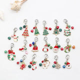 10 Christmas Pearl Charm Pendants Xmas Tree Santa Snow Flower CP274