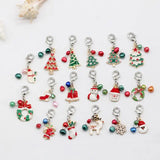 10 Christmas Pearl Charm Pendants Xmas Tree Santa Snow Flower CP274