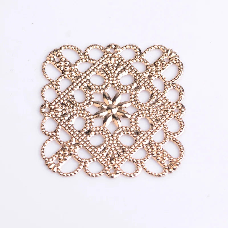 10Pcs Copper Filigree Sheet Metal DIY Accessories for Bridal Headwear