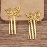 10 Pcs Copper Butterfly Hair Combs 50mm Bridal Headwear DIY Hair Accessori