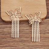 10 Pcs Copper Butterfly Hair Combs 50mm Bridal Headwear DIY Hair Accessori