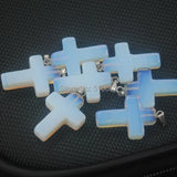 Opal Moonstone Beads Cross Pendant Top Men's Jewelry Accessories
