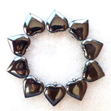 Natural Hematite Heart Pendant Bead 22x19x5mm