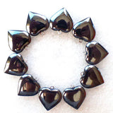 Natural Hematite Heart Pendant Bead 22x19x5mm