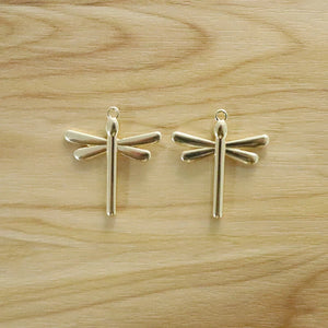 10 Matt Dragonfly Charms Pendants for DIY Earrings Necklace Making 32x29mm