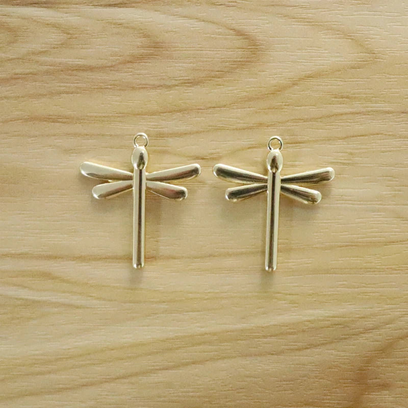 10 Matt Dragonfly Charms Pendants for DIY Earrings Necklace Making 32x29mm