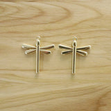 10 Matt Dragonfly Charms Pendants for DIY Earrings Necklace Making 32x29mm