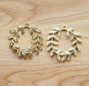10 Matt Round Branches Charms Pendants for DIY Jewellery Making 37x39mm