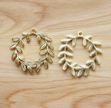 10 Matt Round Branches Charms Pendants for DIY Jewellery Making 37x39mm