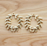 10 Matt Round Branches Charms Pendants for DIY Jewellery Making 37x39mm