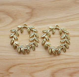10 Matt Round Branches Charms Pendants for DIY Jewellery Making 37x39mm