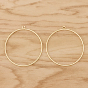 10 Matte Large Open Circle Charms Pendants 48mm for Earrings