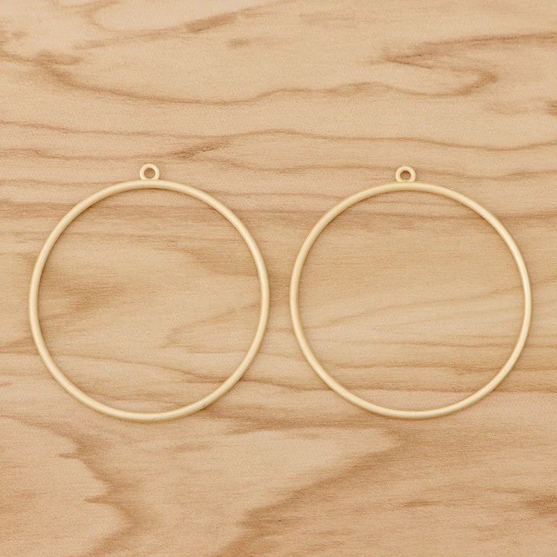 10 Matte Large Open Circle Charms Pendants 48mm for Earrings