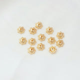 10pcs 14K Copper Clad K Flower Cap & Set DIY Necklace Jewelry Spacer Bead Set