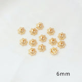 10pcs 14K Copper Clad K Flower Cap & Set DIY Necklace Jewelry Spacer Bead Set