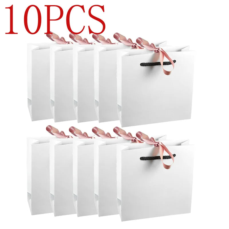 10 Pcs Ribbon Paper Bag Handbag Jewelry Bead Charm Bracelet Necklace