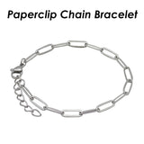 Paper Clip Bracelet Stainless Steel Link Chain for Women