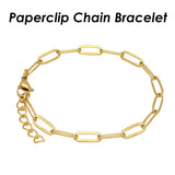 Paper Clip Bracelet Stainless Steel Link Chain for Women