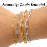 Paper Clip Bracelet Stainless Steel Link Chain for Women