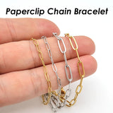 Paper Clip Bracelet Stainless Steel Link Chain for Women
