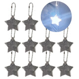 10 Reflect Stars Keychain Safety Reflectors for Gear Backpack Car Key