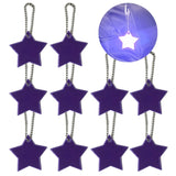 10 Reflect Stars Keychain Safety Reflectors for Gear Backpack Car Key