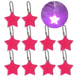 10 Reflect Stars Keychain Safety Reflectors for Gear Backpack Car Key