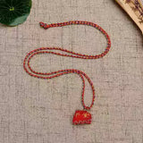 10 Pcs Ethnic Embroidery Tiger Head Gourd Kids Necklace Colorful Rope Braided
