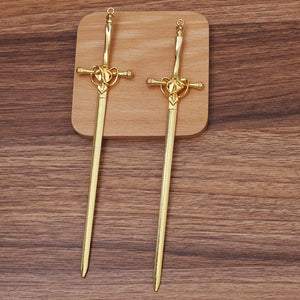 10 Pcs 205x43mm Sword Hair Sticks Metal Hairpin Vintage Hairwear