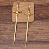 10 Pcs 205x43mm Sword Hair Sticks Metal Hairpin Vintage Hairwear