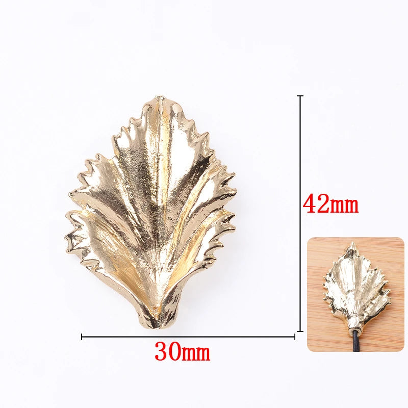 10Pcs Metal Leaf Decorations Tiara Materials