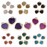 10Pcs/Set Cluster Pendants 12mm Heart Shape Crystals for Necklace DIY