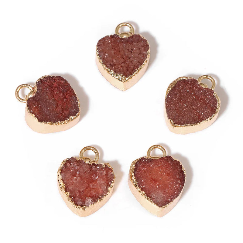 10Pcs/Set Cluster Pendants 12mm Heart Shape Crystals for Necklace DIY