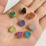 10Pcs/Set Cluster Pendants 12mm Heart Shape Crystals for Necklace DIY