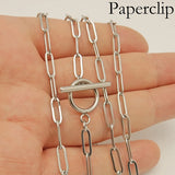 Stainless Steel Paperclip Necklace Tarnish Paper Clip Chain Layered