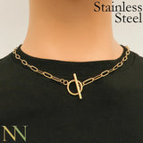 Stainless Steel Paperclip Necklace Tarnish Paper Clip Chain Layered