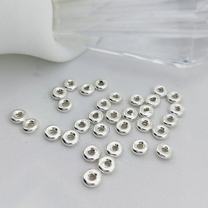 10 Sterling Silver Rondelle Spacer Beads, Wholesale Findings
