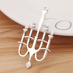 10 Tibetan Silver CANDELABRA Candle Holder Charms for DIY Necklace Making