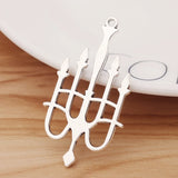 10 Tibetan Silver CANDELABRA Candle Holder Charms for DIY Necklace Making