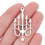 10 Tibetan Silver CANDELABRA Candle Holder Charms for DIY Necklace Making