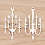 10 Tibetan Silver CANDELABRA Candle Holder Charms for DIY Necklace Making