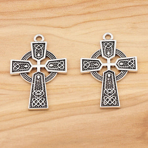 10pcs Gothic Celtic Cross Charms for DIY Necklace Making