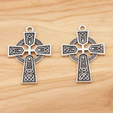 10pcs Gothic Celtic Cross Charms for DIY Necklace Making