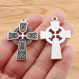 10pcs Gothic Celtic Cross Charms for DIY Necklace Making