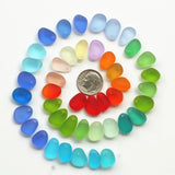 Top Drilled Sea Glass Beads for Jewelry Making, Small Size