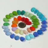 Top Drilled Sea Glass Beads for Jewelry Making, Small Size