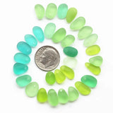 Top Drilled Sea Glass Beads for Jewelry Making, Small Size