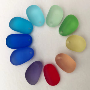 10 Top Drilled Sea Glass Beads for Jewelry Making, Small Size