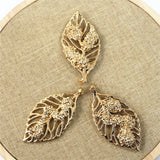10 Pcs 75*35MM Metal Leaf Filigree Pendant for DIY Jewelry
