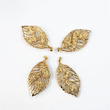 10 Pcs 75*35MM Metal Leaf Filigree Pendant for DIY Jewelry